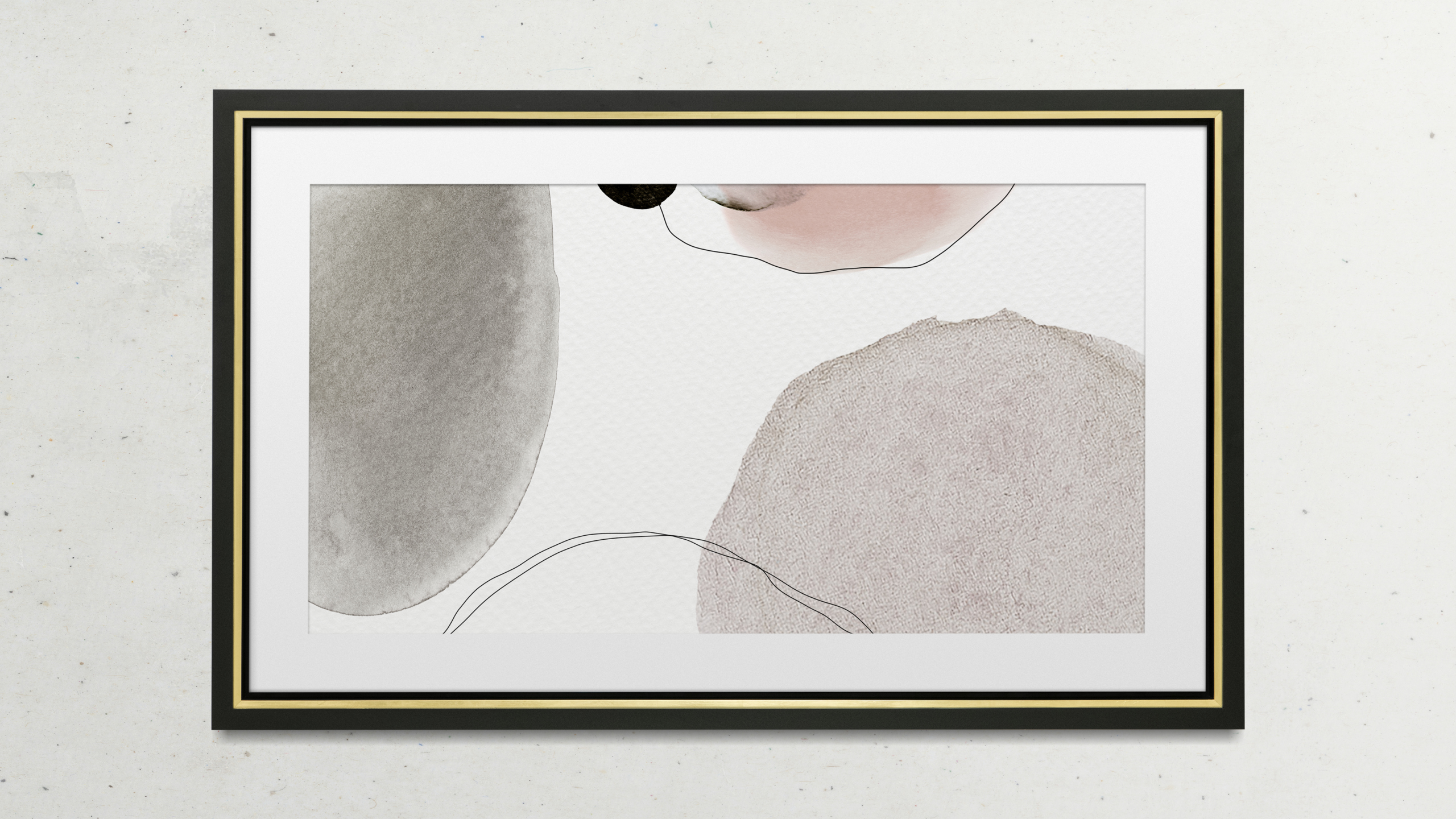 Earth tone watercolor pattern frame psd